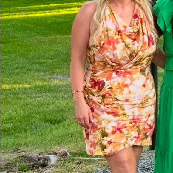 midi floral dress! WORN ONCE and dry cleaned! - Picture 1 of 5